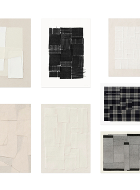 ANNA 北欧丹麦设计Atelier Cph艺术抽象拼贴画灰色系 客厅装饰画