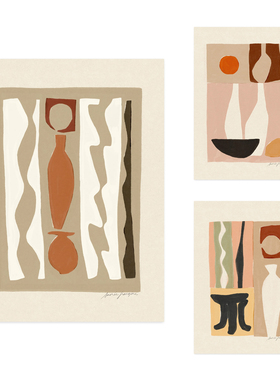 ANNA丹麦设计Sacrée Frangine莫兰迪色抽象海报北欧客厅卧室餐厅