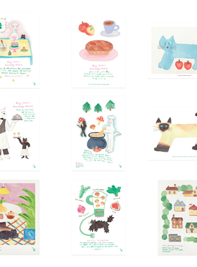 ANNA 韩国设计ins治愈系插画小清新海报 北欧客厅餐厅卧室装饰画