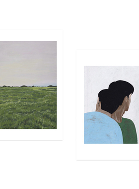 ANNA丹麦设计Jaron Su风景人物抽插画艺术海报北欧客厅卧室餐厅书