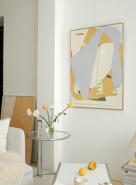 ANNA 韩国设计艺术海报 清新鹅黄色 蜜柚色  浪漫色调 家居装饰画