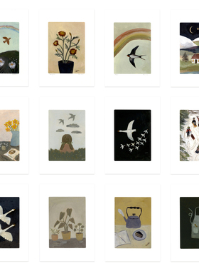 ANNA英国Gemma Koomen海报小清新可爱插画家居餐厅卧室装饰画画芯