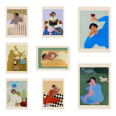 卧室客厅餐厅装 Llanos女性艺术海报 饰画 北欧丹麦设计Carla ANNA