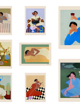 ANNA 北欧丹麦设计Carla Llanos女性艺术海报 卧室客厅餐厅装饰画