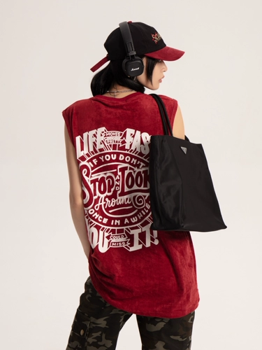 Ретро жилет, майка топ без рукавов, футболка, в американском стиле