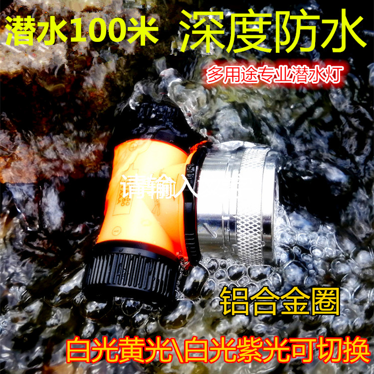 专业白光100米防水led下海头灯