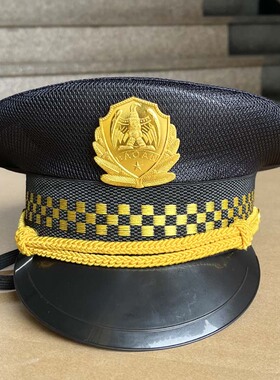 夏季透气网眼保安帽子男黑色帽子