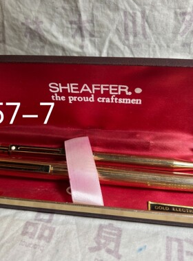 犀飞利targa塔格条纹镀金对笔，14k金笔+圆珠笔