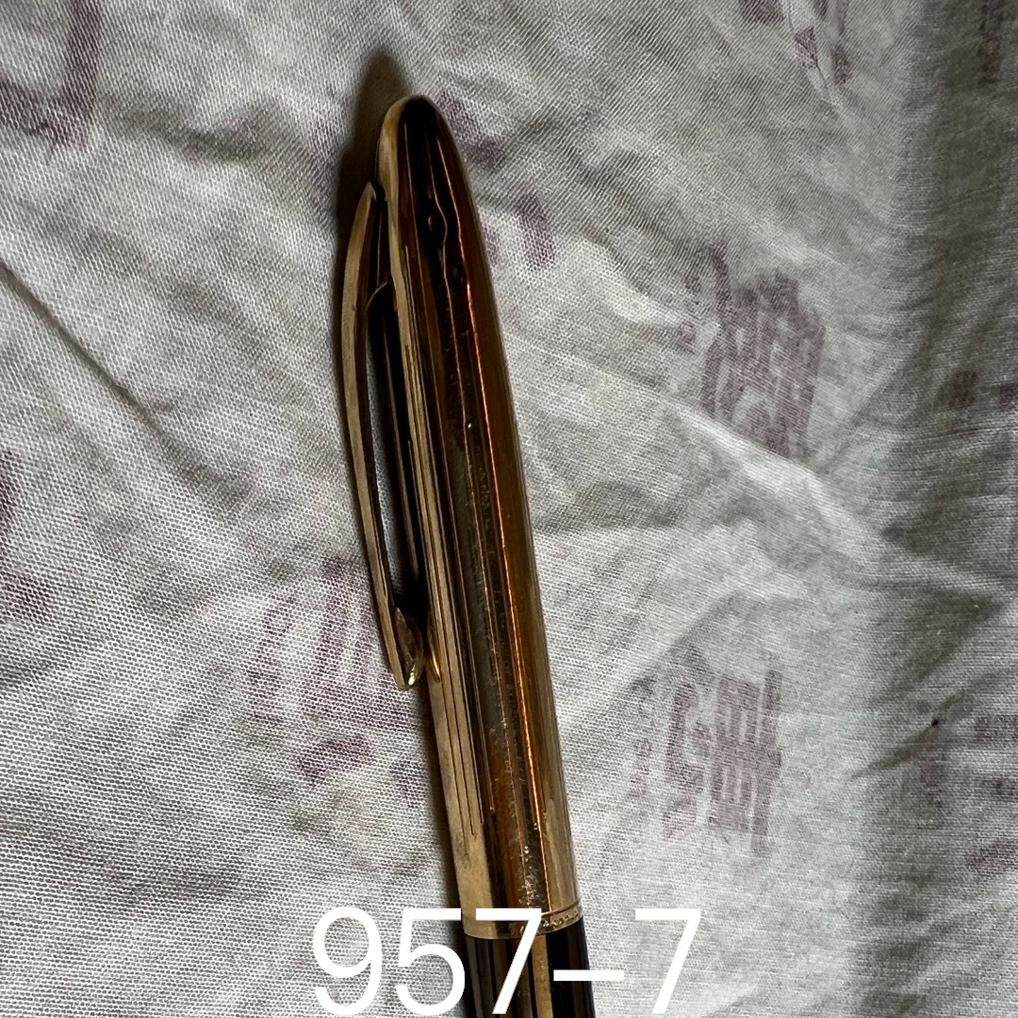 犀飞利老款粽条纹1/10 14k金帽 无极旋转自动铅笔 笔帽有小凹见图