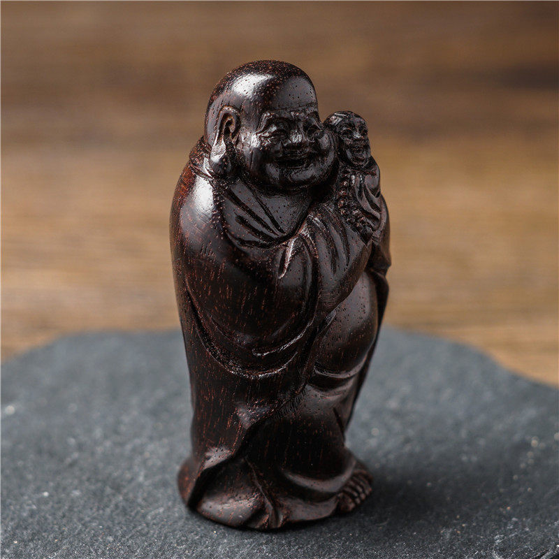 小叶紫檀手工木雕刻精致送子佛手把件开运吉祥纳福随身文玩小摆件