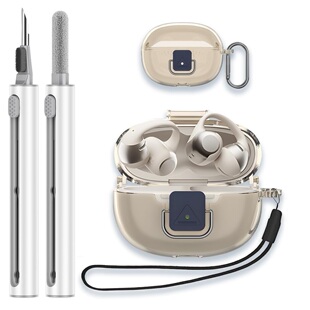 适用SHOKZ韶音OpenDotsONE保护套简约透明韶音动钛圈E310耳夹式蓝牙耳机保护壳锁扣防丢防摔连体透黑软壳