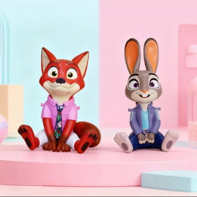 迪士尼正版疯狂动物城2尼克朱迪造型杯子周边可拆卸背带玩偶水杯