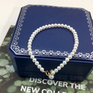 天然淡水小珍珠手链单圈近圆强光银扣设计小众简约正品送女友包邮