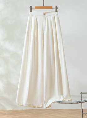 真丝提花绢萝阔腿裤女春夏高腰垂感宽松休闲慵懒松弛感阔腿山本裤