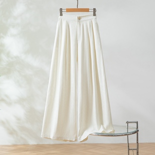 真丝提花绢萝阔腿裤女春夏高腰垂感宽松休闲慵懒松弛感阔腿山本裤