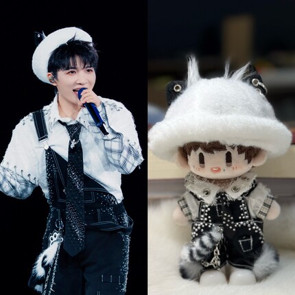 周深棉花娃娃周可可10-15cm成都演唱会限定黑白奶牛猫熊猫娃衣