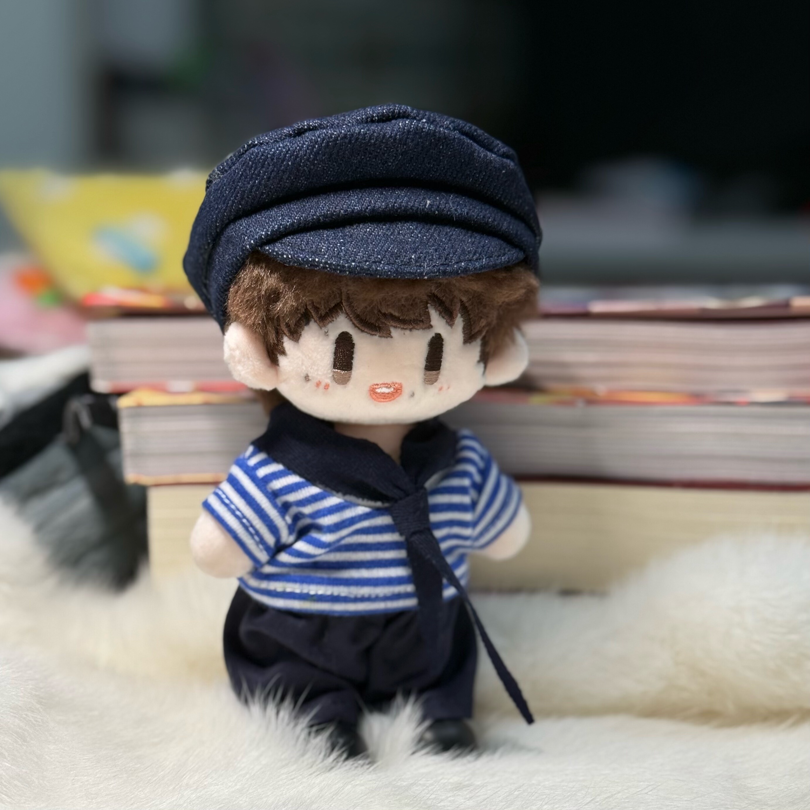 周可可棉花娃娃周深属性10cm16cm明星q版商务水手服娃衣套装衣服