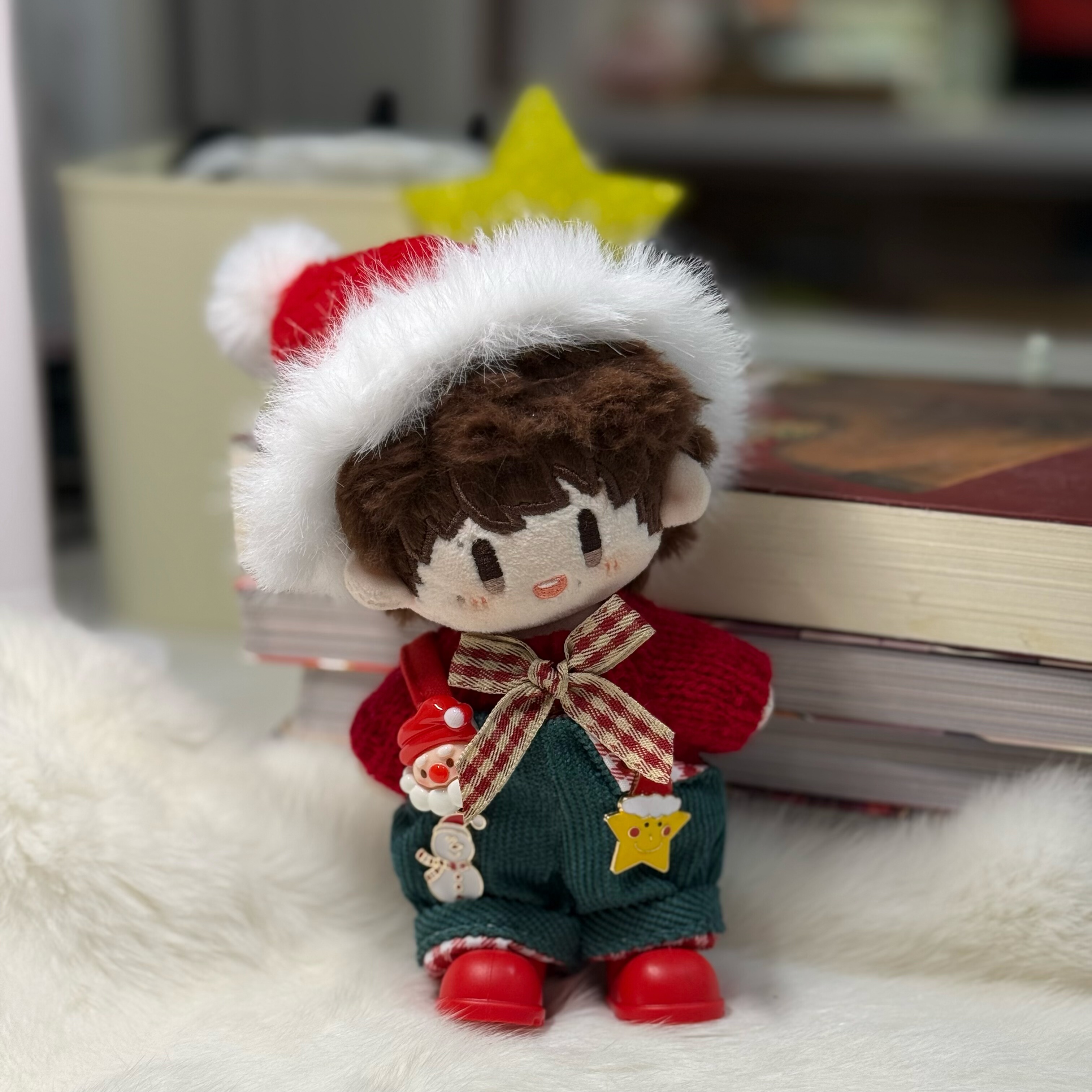 红运打到你咯~周深棉花娃娃周可可10cm16cm棉花娃娃圣诞节娃衣服