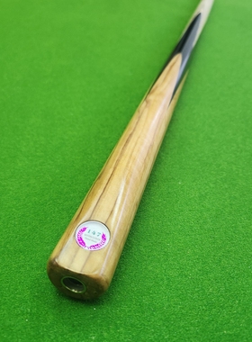 现货麦斯诺台球杆橄榄木插花手工台球杆斯诺克小头黑檀通杆42024