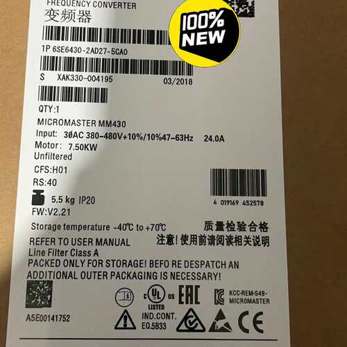 6SE6430-2AD27-5CA0西门子MM430变频器