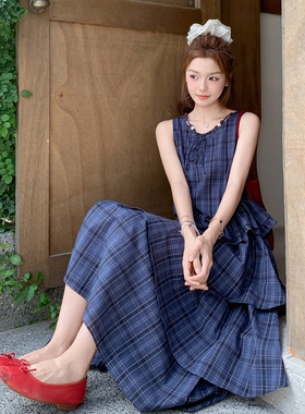 【现货】不规则宽松格子连衣裙B208-9062-P145K198