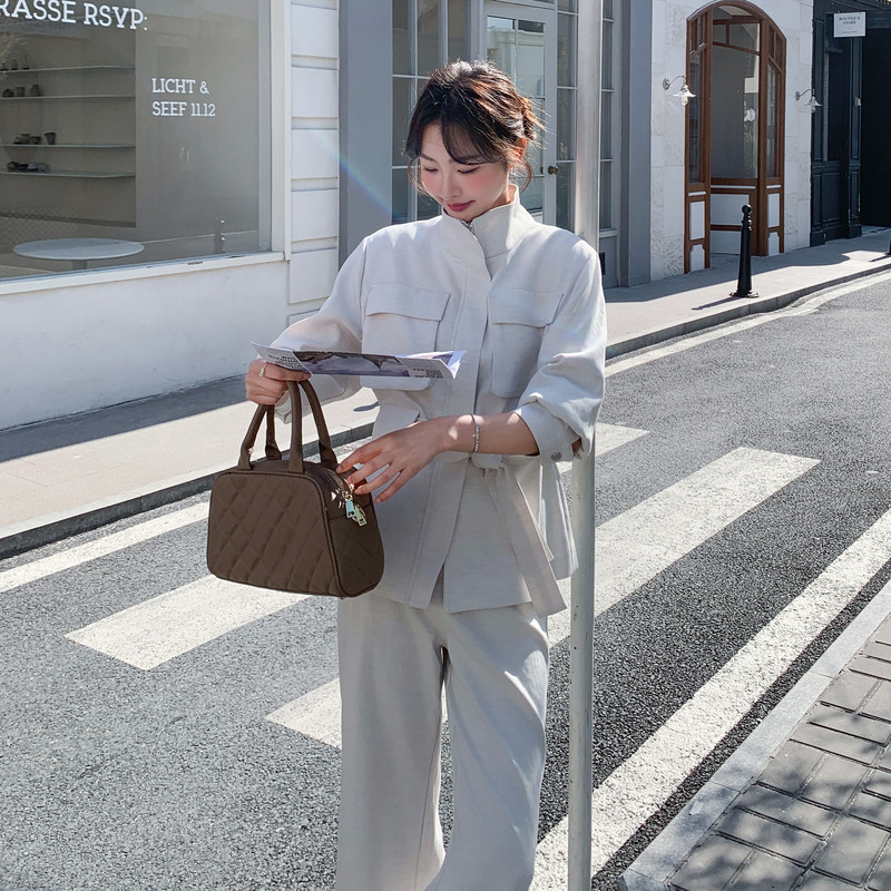 【新款】工装风立领外套＋阔腿裤B208-268007-P195K319,女装运动套装,浙宝208