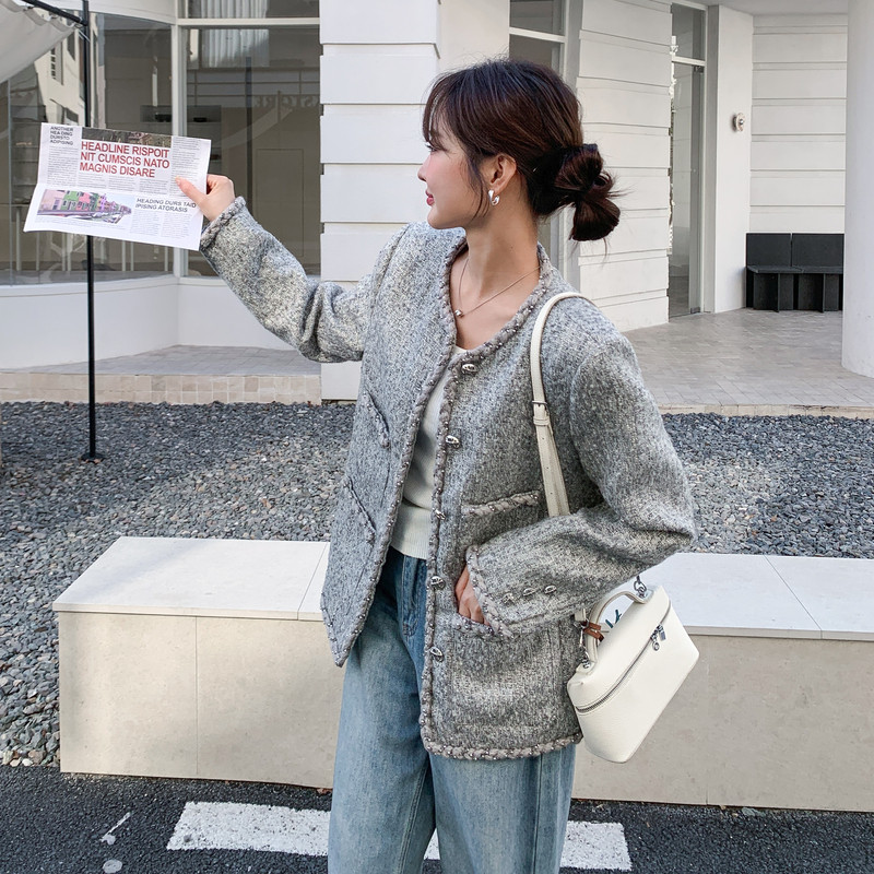 【新款】灰色小香外套B208-268006-P165K289,女装运动套装,浙宝208