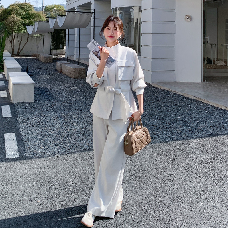 【新款】工装风立领外套＋阔腿裤B208-268007-P195K319，女装运动套装，浙宝208