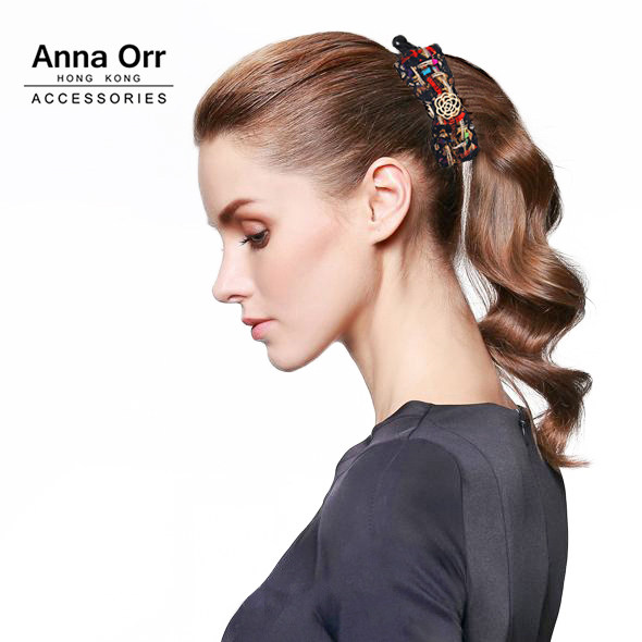 anna orr品牌发饰小香风蝴蝶结香蕉夹竖夹马尾发夹韩发卡复古优雅