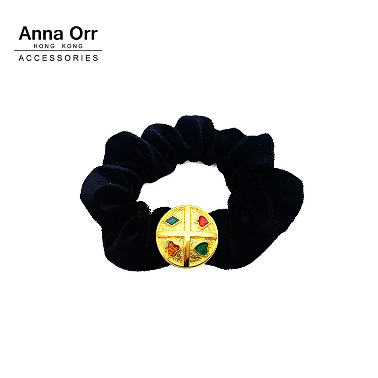 anna orr品牌发饰拜占庭黄金扑克巴洛克高档复古天鹅绒发圈大头花