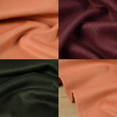 橙色暗红羊绒保暖不扎大衣布料