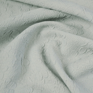 高档淡青色浮雕立体泡泡花布料 精致工艺软垂不透 礼服薄外套裙子