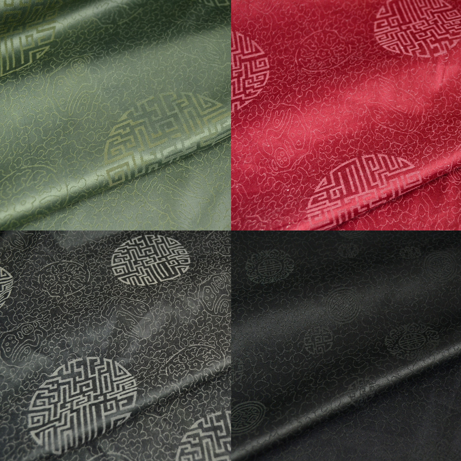 高档中国古典提花福祥云汉服中山装唐装布料 柔软微光泽外套面料