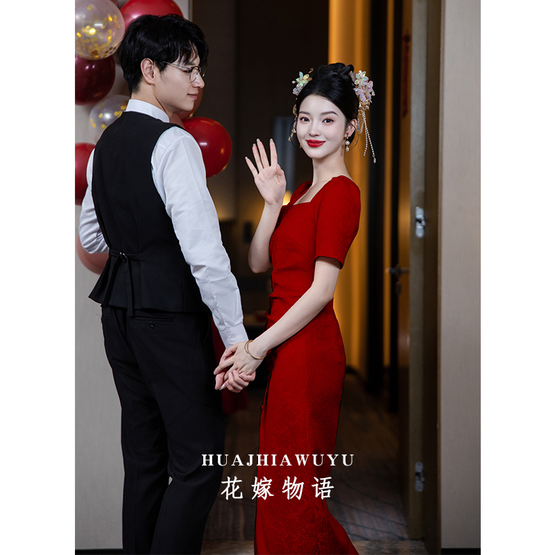 旗袍改良订婚礼服新中式回门便装