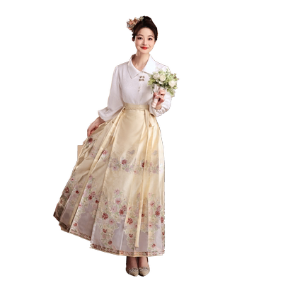 新中式订婚礼服马面裙伴娘服套装