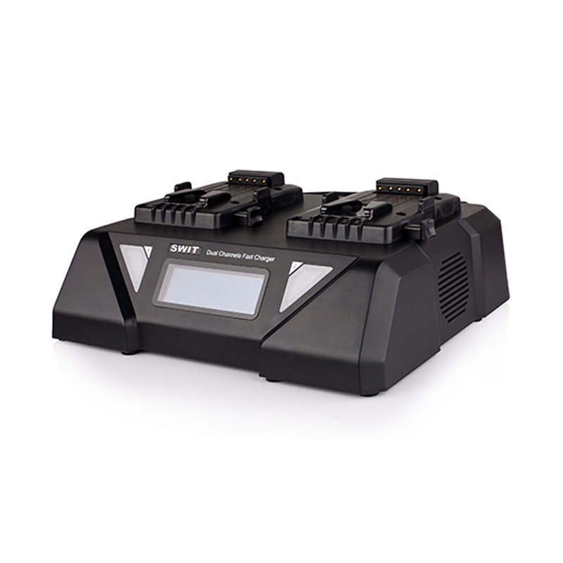 SWIT视威 S-3812A/S双路A/V口电池快速充电器液晶屏显示充电适配