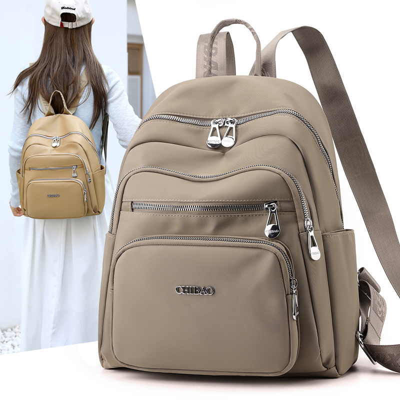 大容量双肩包女士2025新款多层防水牛津布背包时尚休闲旅行包