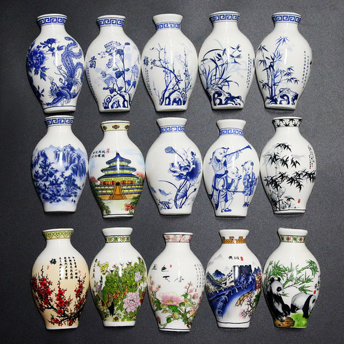 青花瓷彩绘冰箱贴家居装饰纪念品