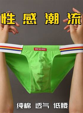 男士三角裤舒适纯棉低腰性感透气