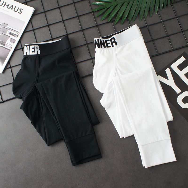 男士秋裤棉质低腰时尚纯色简约潮流薄款舒适打底裤修身男衬裤包邮