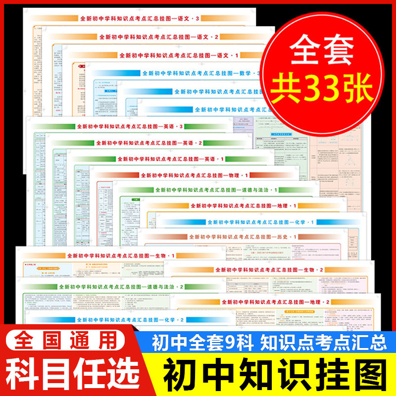 初中知识点挂图会考复习重难点