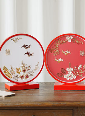 中式喜字花鸟装饰台灯