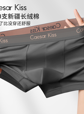 CaesarKiss男士内裤男生纯棉四角平角裤2025新款抗菌大码短裤透气