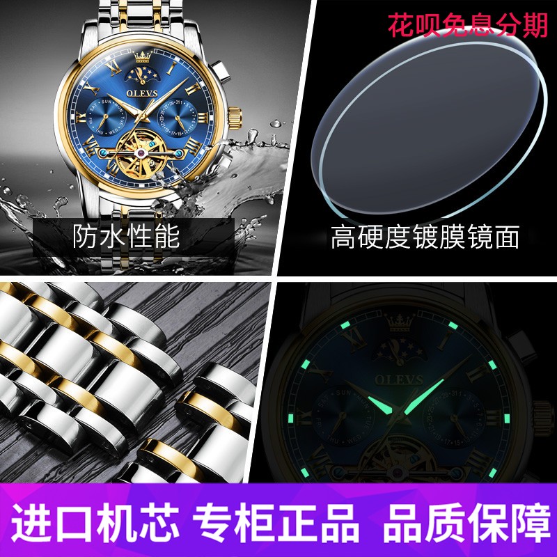 瑞士陀飞轮男士机械表全自动镂空防水名牌正品十大品牌腕表