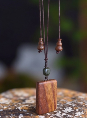 一图一物纯手工/平安无事牌/男天然原木佛牌/文玩项坠挂件项链
