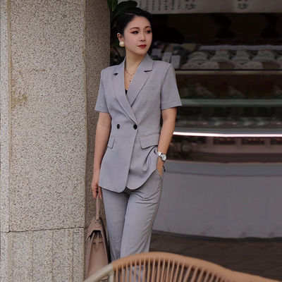 高级感西装套装女2025新款夏季短袖西服外套ol气质通勤职业工作服