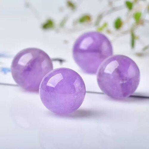 天然紫水晶散珠子圆珠串珠手链diy饰品配件半成品薰衣草珠径20mm
