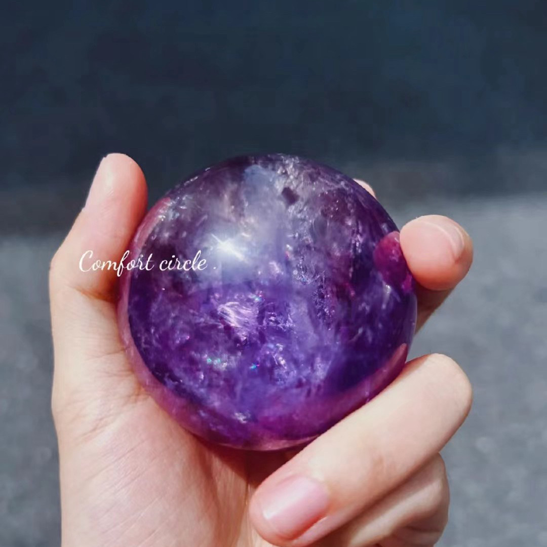 极品天然巴西紫水晶球摆件紫气东来