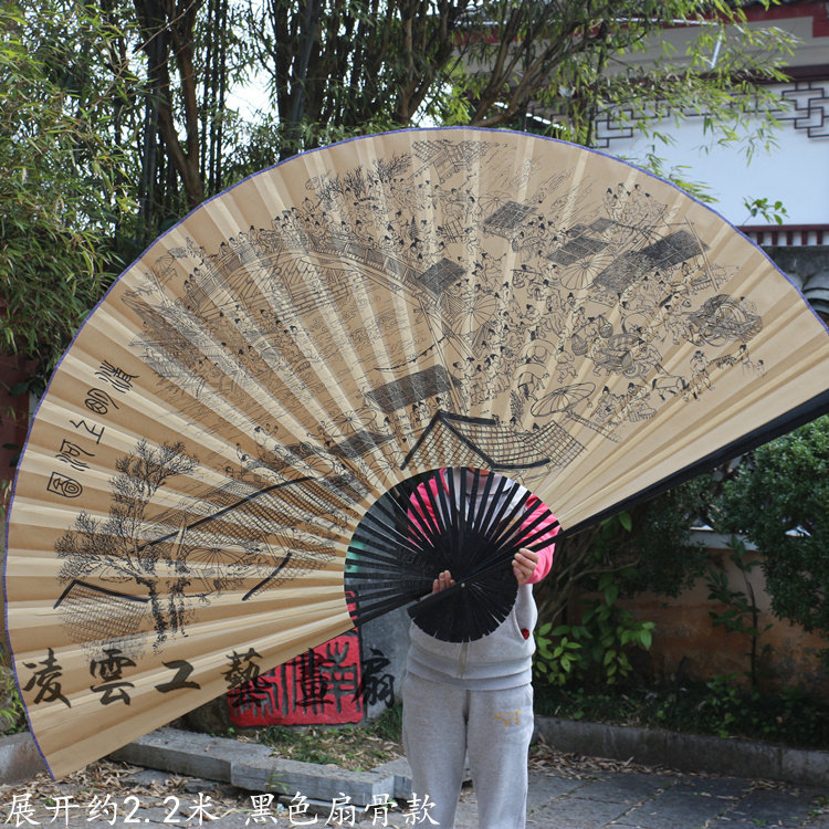 中国风复古装饰大扇子大挂扇 清明上河图绢布折扇工艺扇  礼品扇,家居饰品,工艺扇/团扇/喜扇/折扇,淘宝优惠券,粉丝福利购,淘宝优惠卷