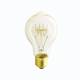爱迪生灯泡E27 40W大螺口复古暖黄光源白织钨丝老式螺纹透明 A19